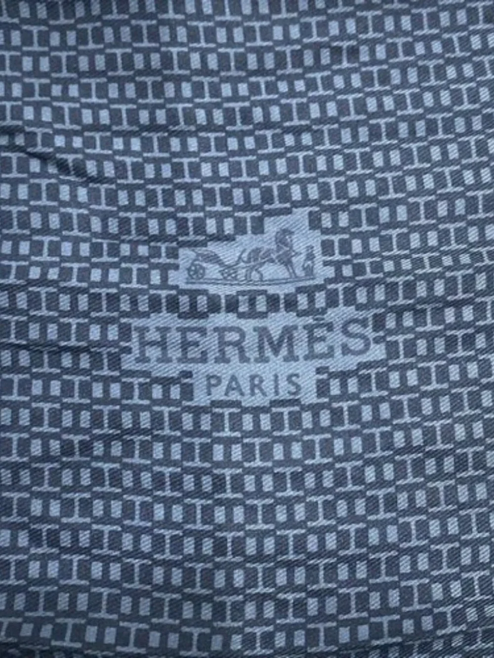 HERMES - Black Dark Gray Scarf - Picture 2 of 4